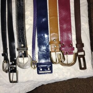 Stylish Women's Belt Set - Black, Blue, Brown, Pink
